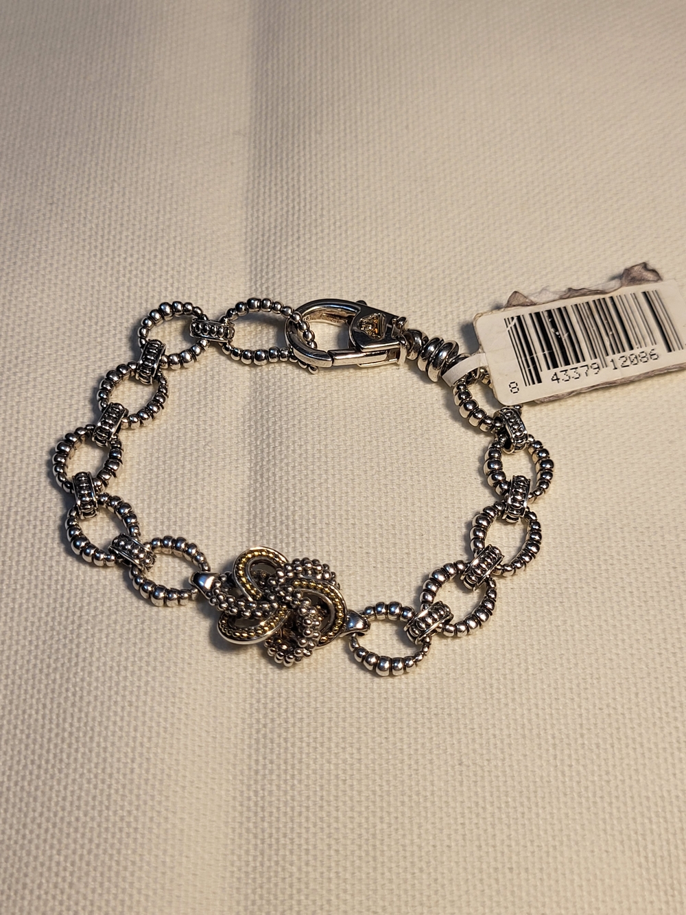 LAGOS Silver and Gold Love Knot Pendant Bracelet. Without original box. # 227 - Picture 9 of 9